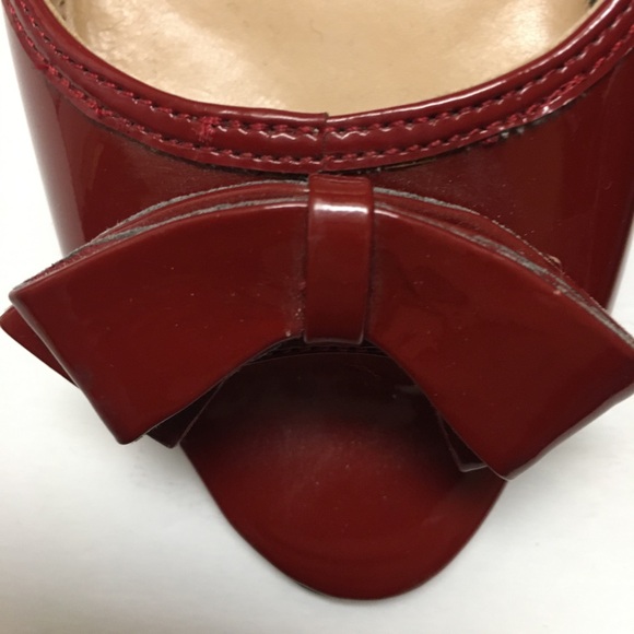 Enzo Angliolini Red Leather Peep Toe Pumps Heels Size 10.5 - Picture 3 of 12